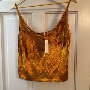 NWT Vince Crushed Velvet Camisole | Copper Silk Blend Tank M